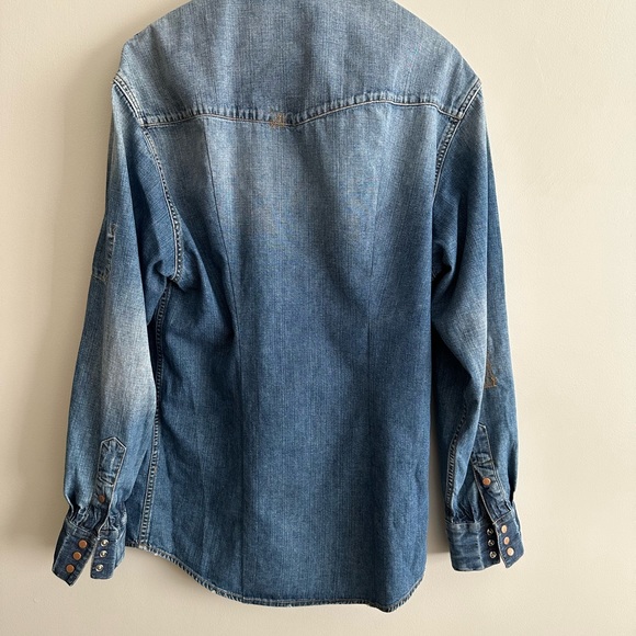Indigo Palms Denim Button Down Shirt Size XL - Picture 9 of 9